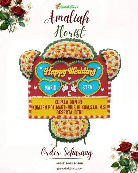 Papan Bunga Pernikahan Cugah